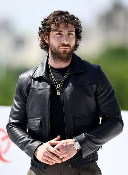 Aaron Taylor-Johnson 28 Years Later Black Leather Jacket