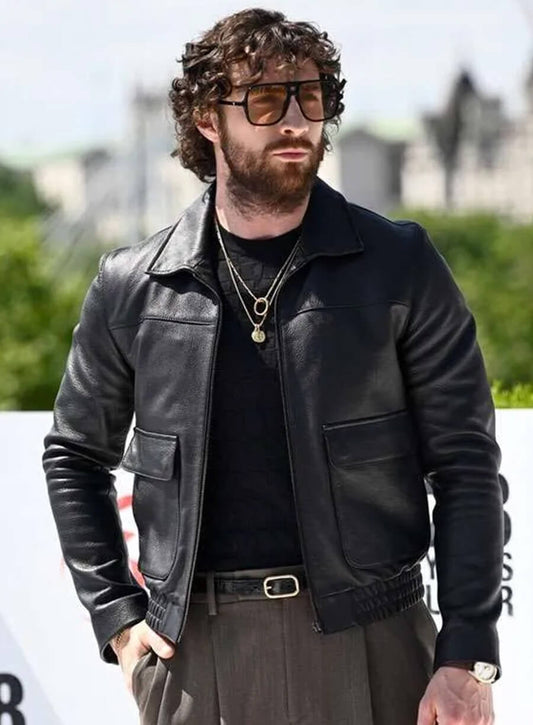 Aaron Taylor-Johnson 28 Years Later Black Leather Jacket
