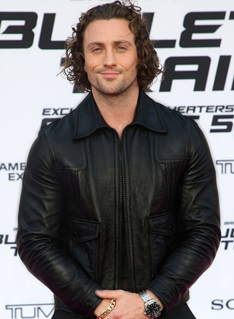 Aaron Taylor Johnson Black Leather Jacket