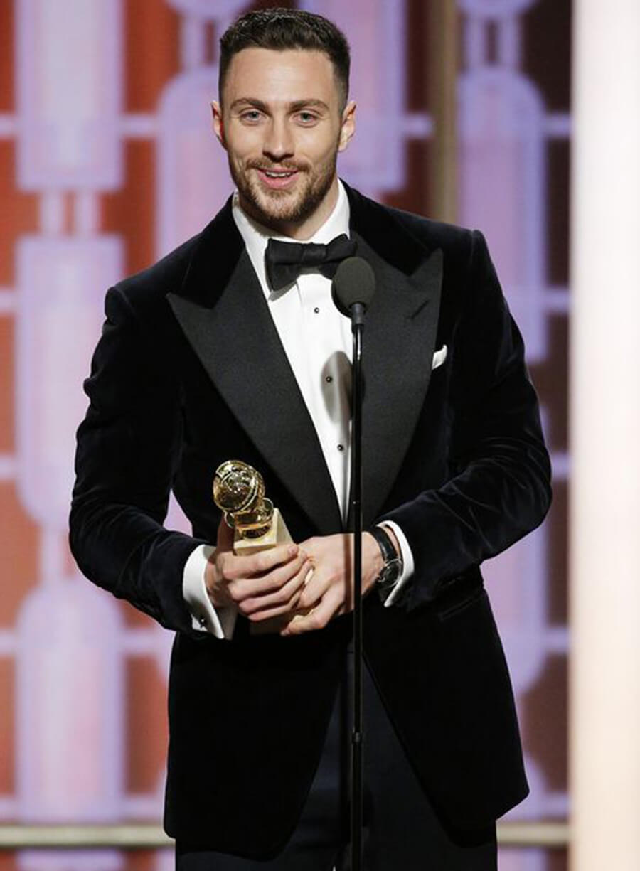 Aaron Taylor-Johnson Black Velvet Blazer