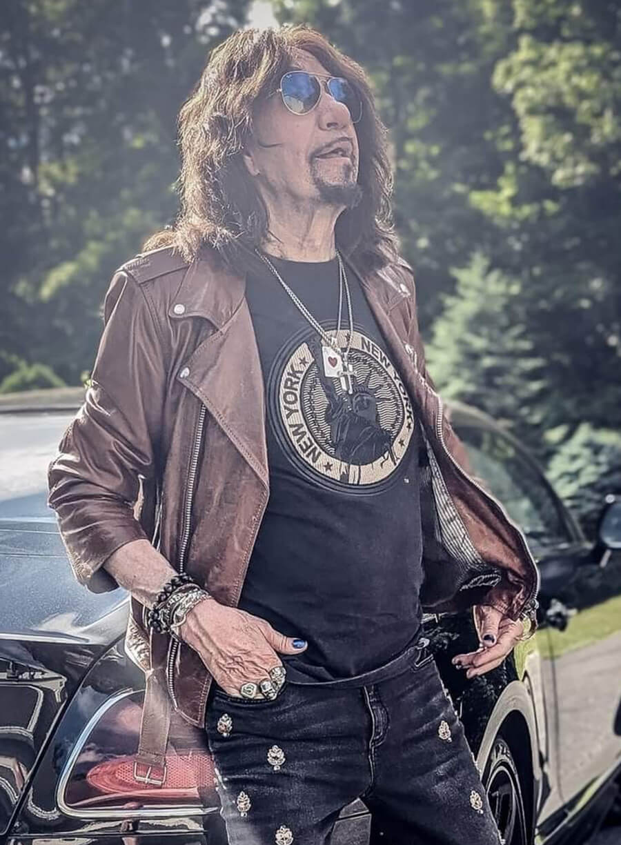 Ace Frehley Brown Biker Leather Jacket