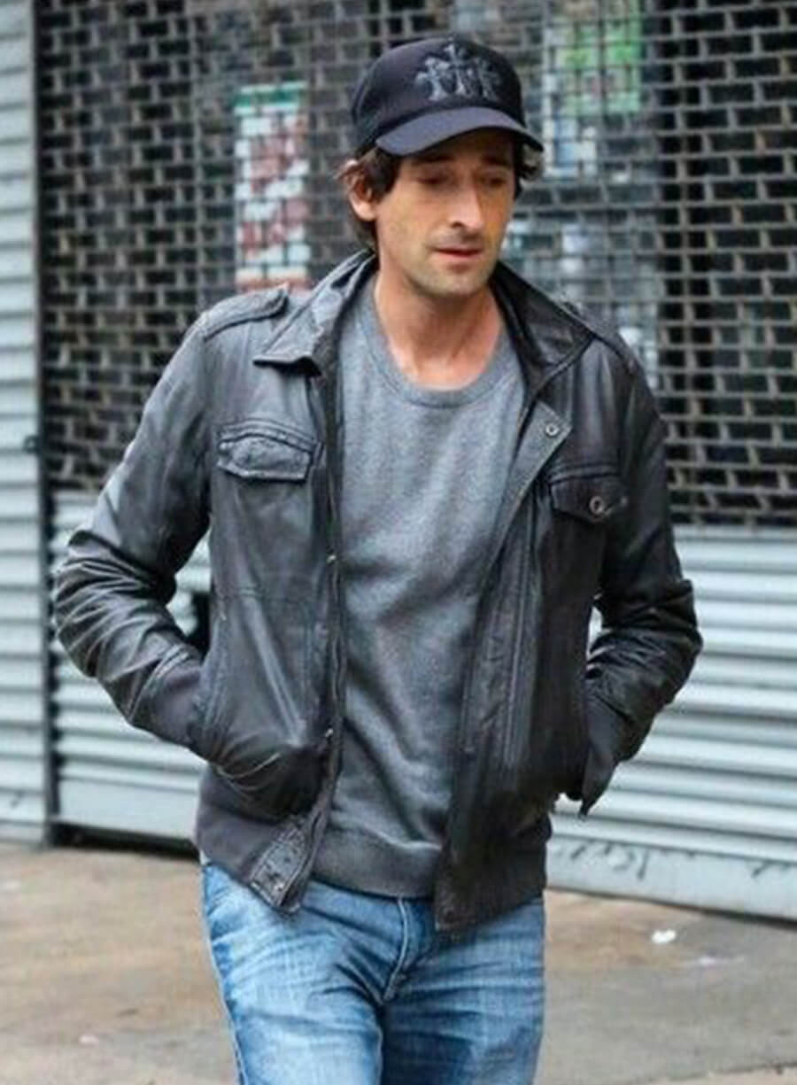 Adrien Brody Black Leather Jacket