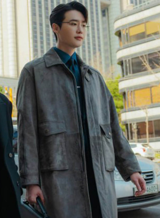 Ahn Joo-hyung Law and the City Grey Suede Coat
