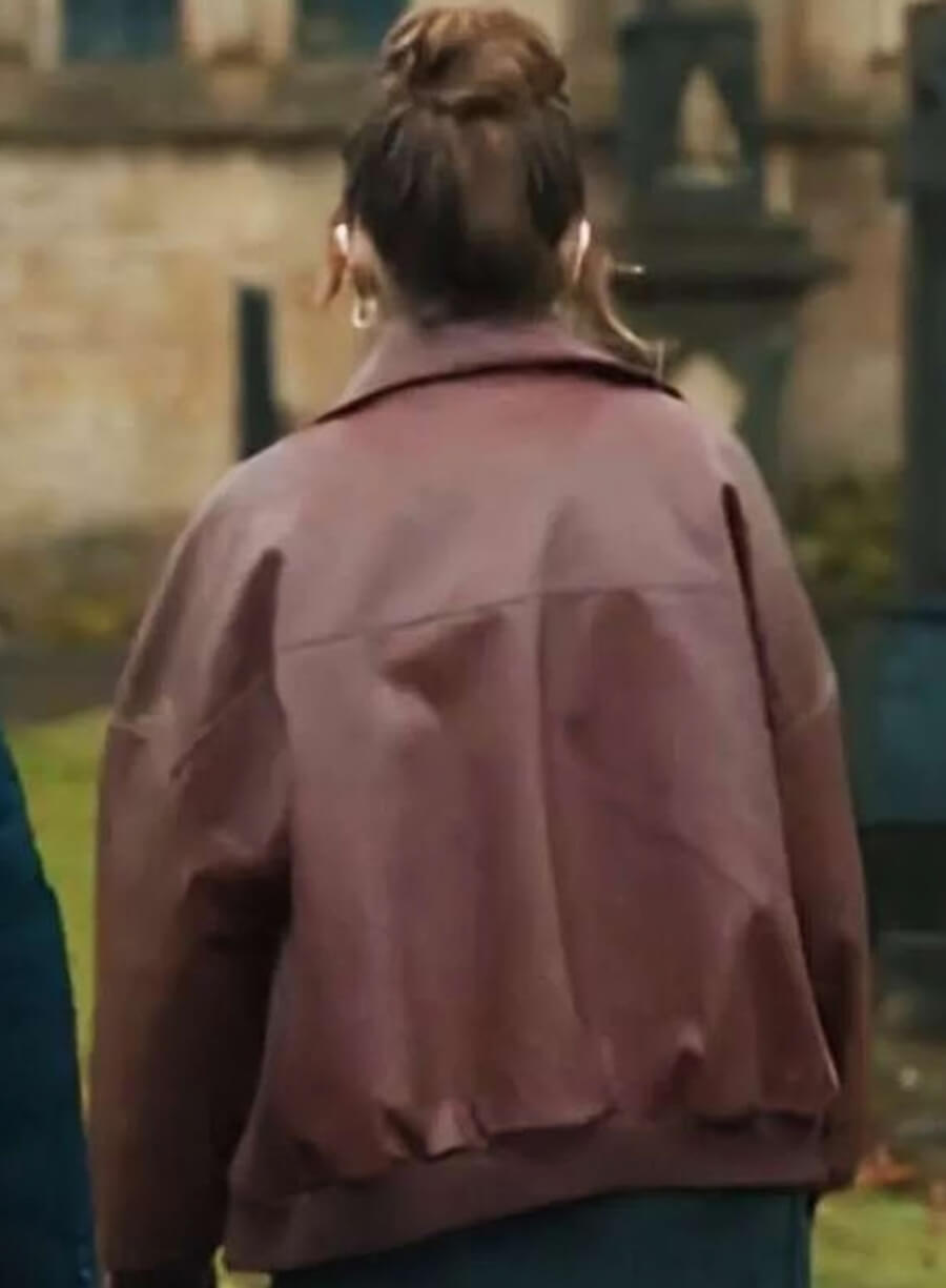  Aimee Lou Wood Brown Leather Jacket