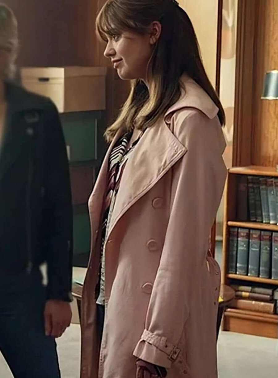 Aimee Lou Wood Toxic Town Pink Coat