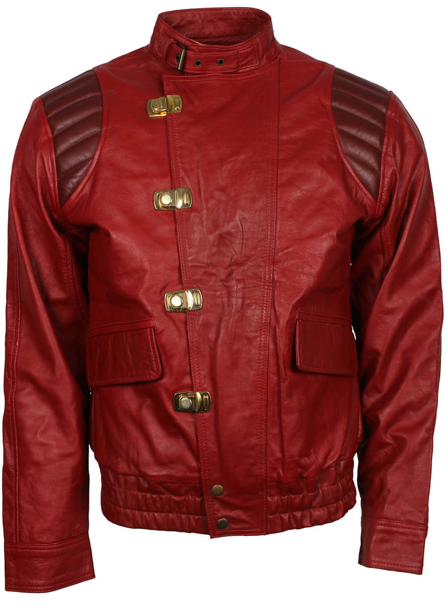 Akira Kaneda Men Red Leather Jacket