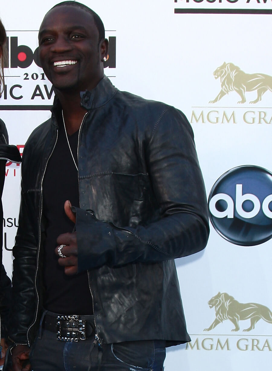 Akon Black Leather Jacket