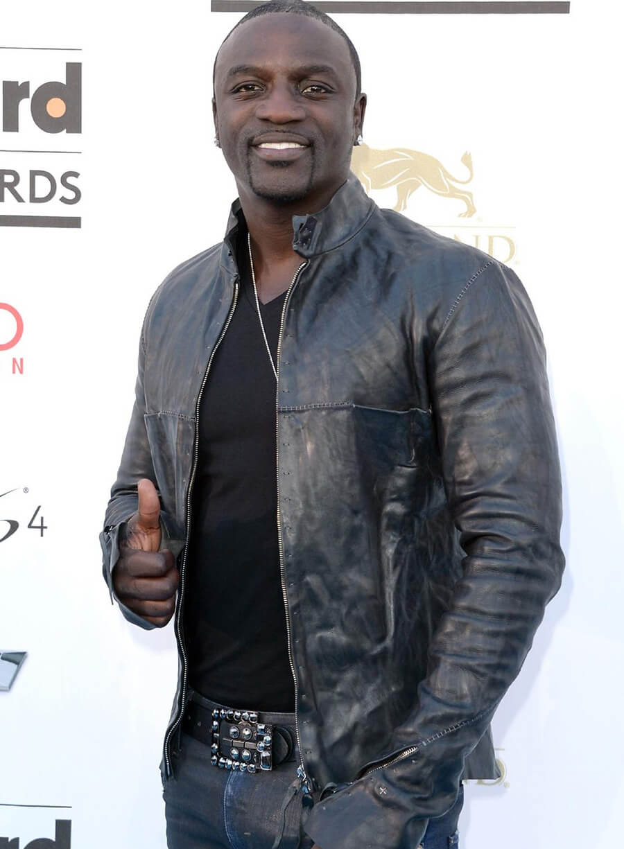 Akon Black Leather Jacket