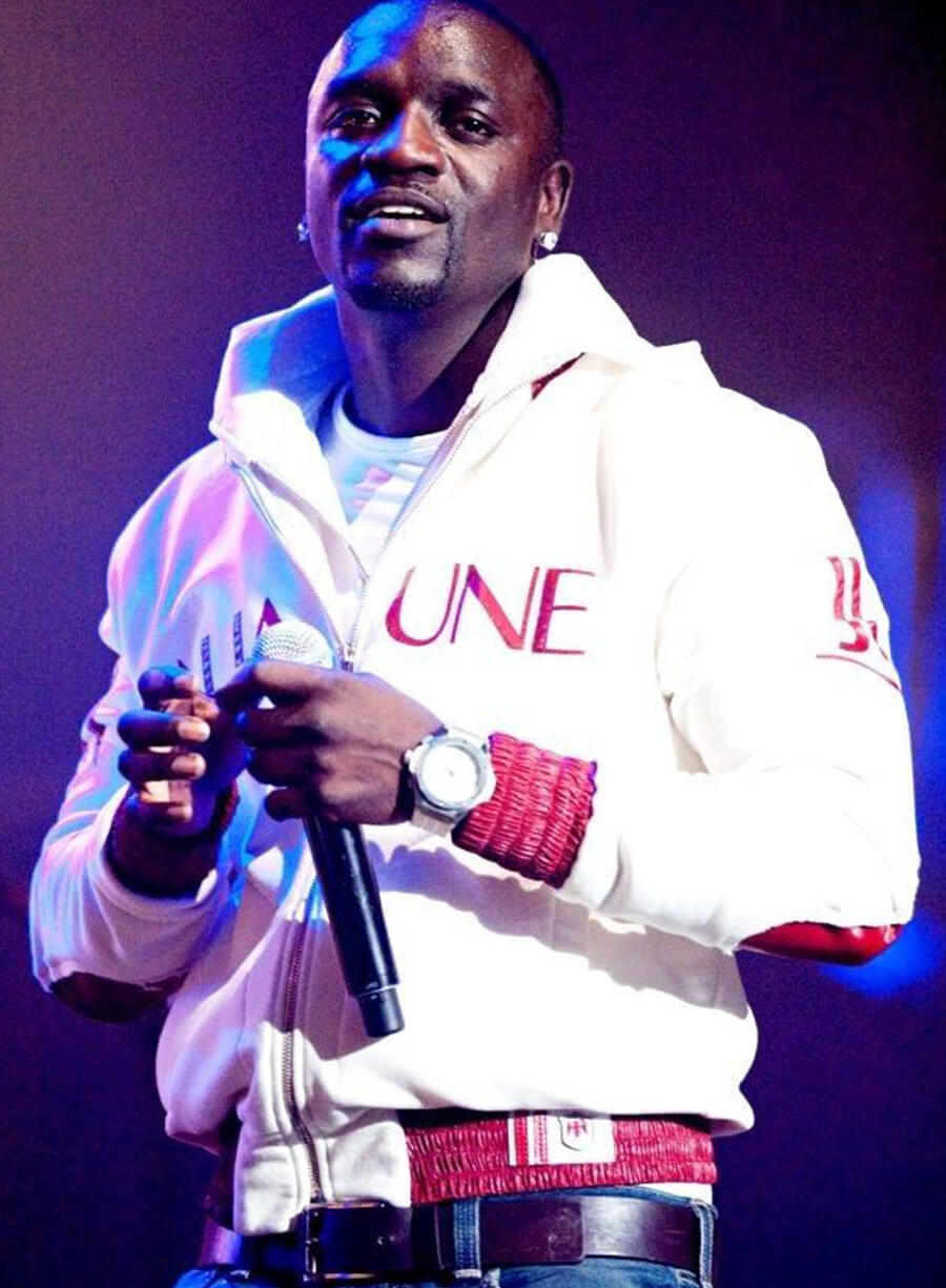 Akon White Hooded Jacket