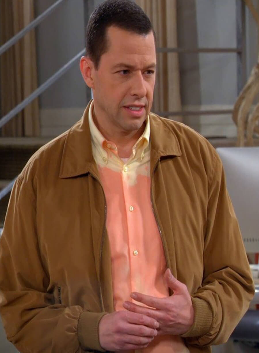 Alan Harper Two and a Half Men Brown Jacket