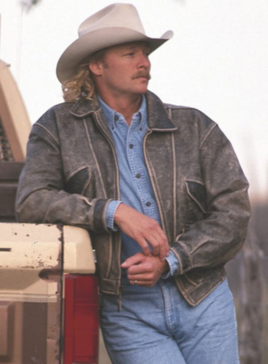 Alan Jackson Brown Leather Jacket