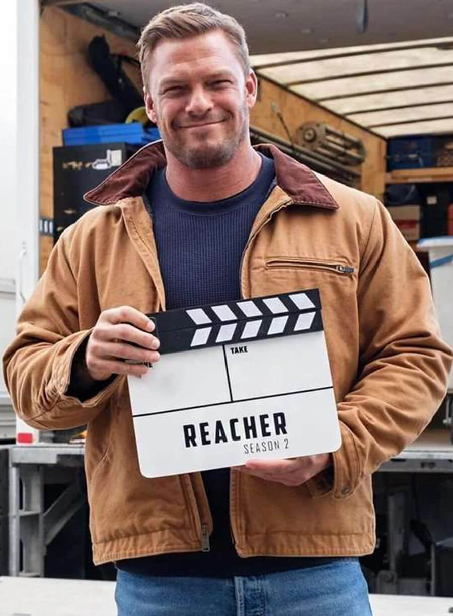 Alan Ritchson Reacher Brown Cotton Jacket
