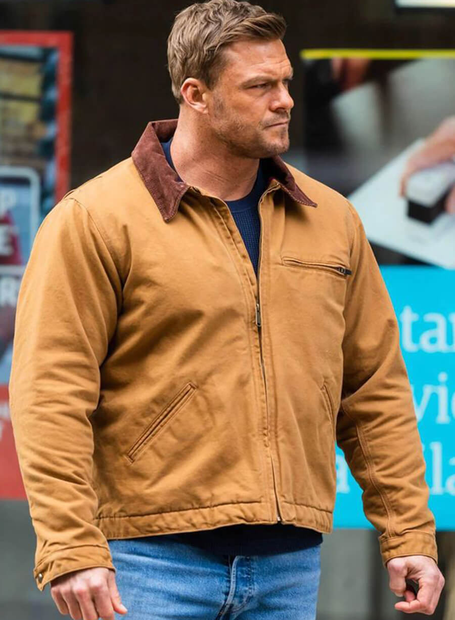 Alan Ritchson Reacher Brown Cotton Jacket