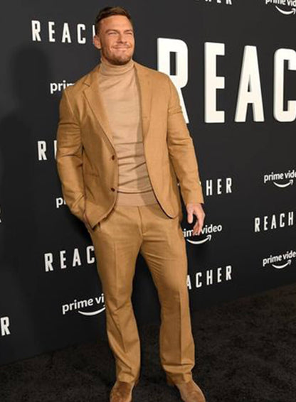 Alan Ritchson Reacher Brown Suit