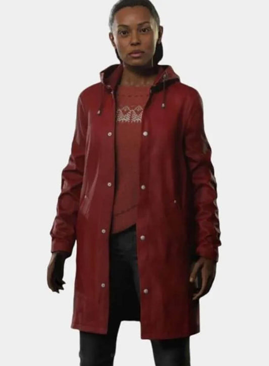 Alan Wake 2 Saga Anderson Red Leather Coat