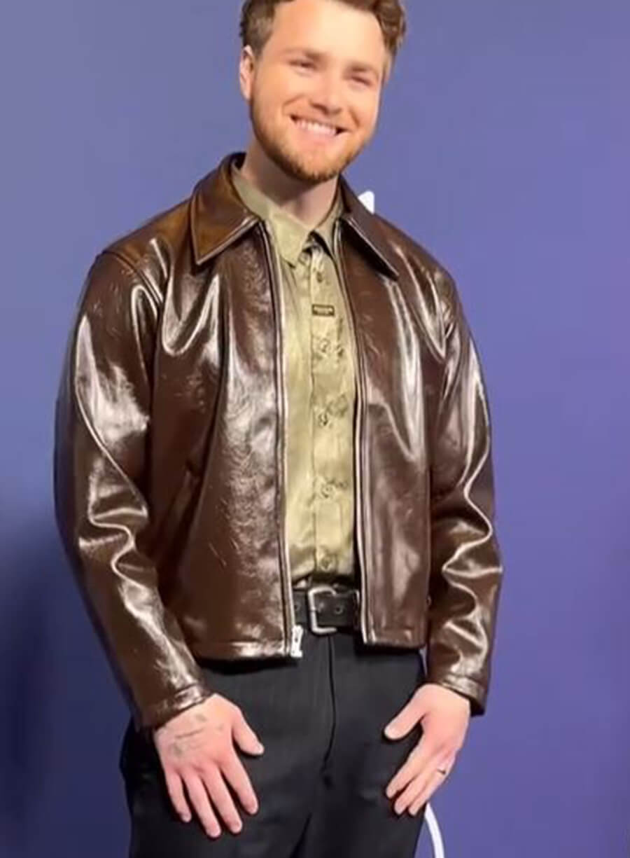 Alex Warren Brown Leather Jacket