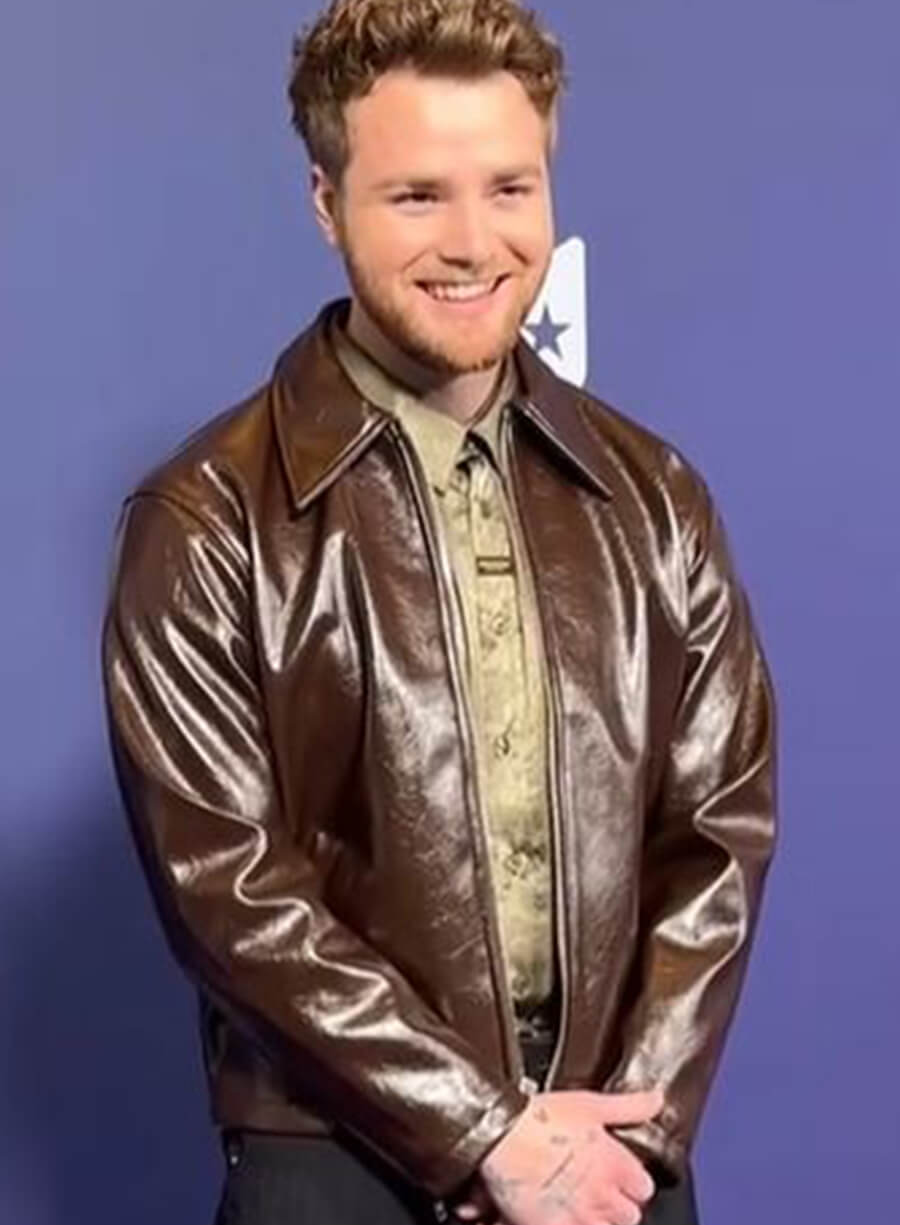 Alex Warren Brown Leather Jacket