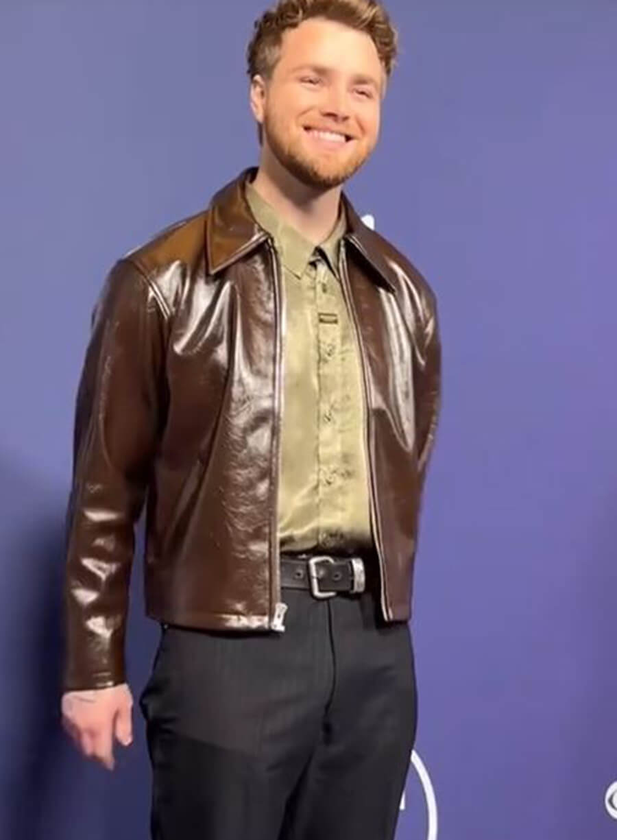 Alex Warren Brown Leather Jacket