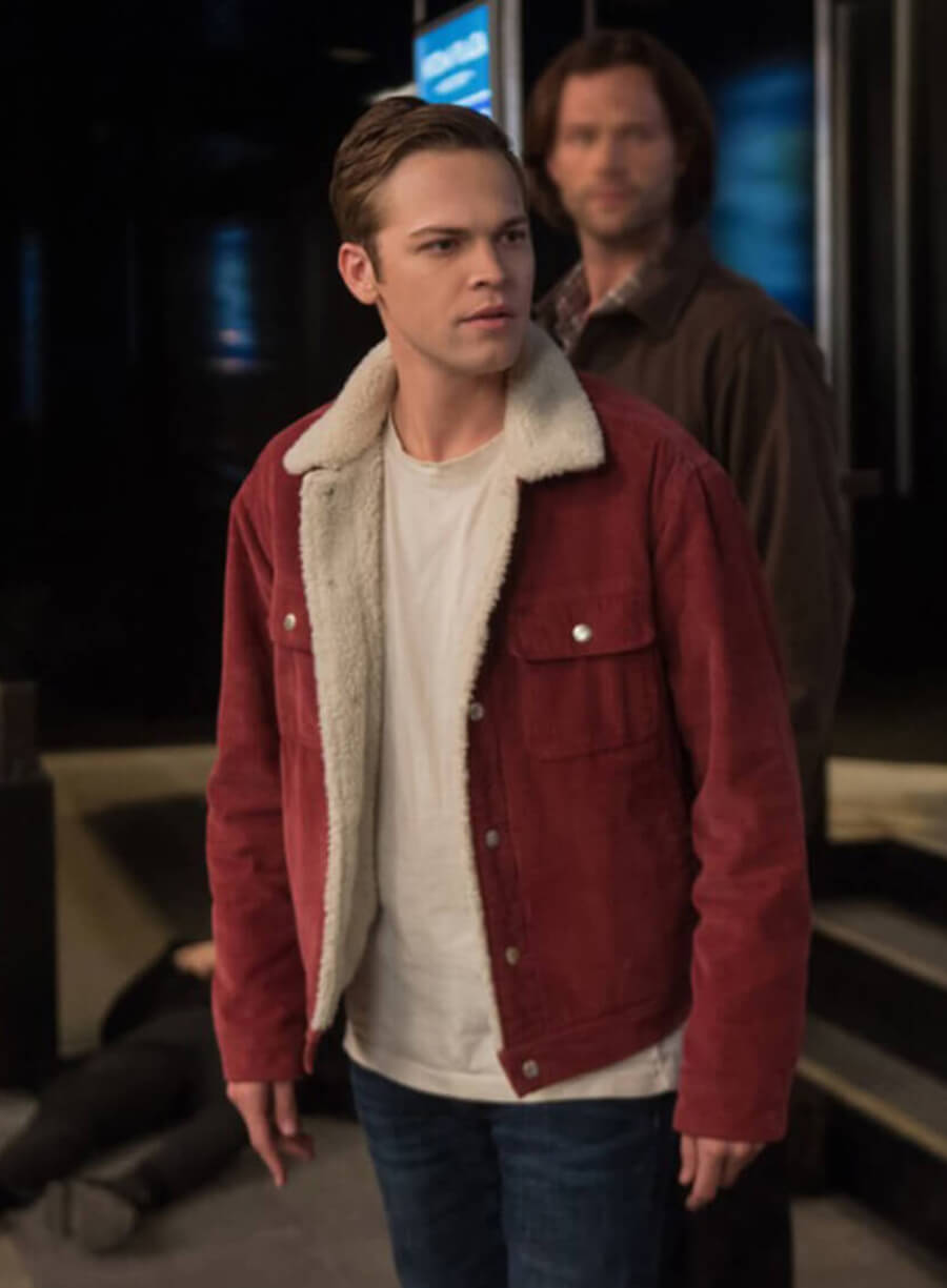 Alexander Calvert Supernatural Jack Red Fur Jacket