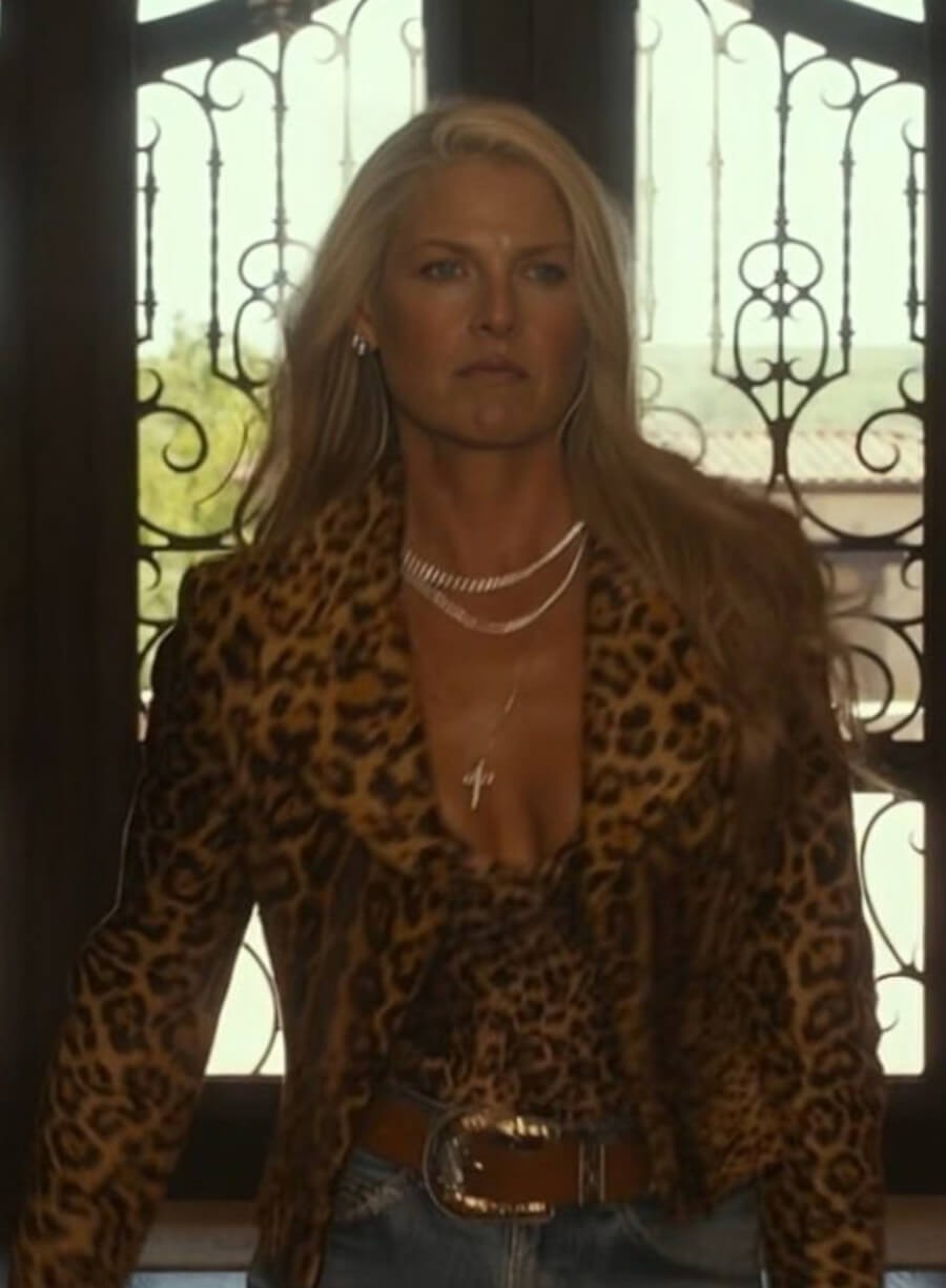 Ali Larter Landman 2024 Leopard Biker Jacket