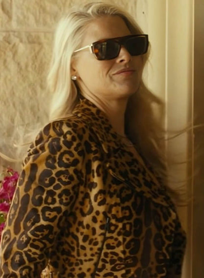 Ali Larter Landman 2024 Leopard Biker Jacket