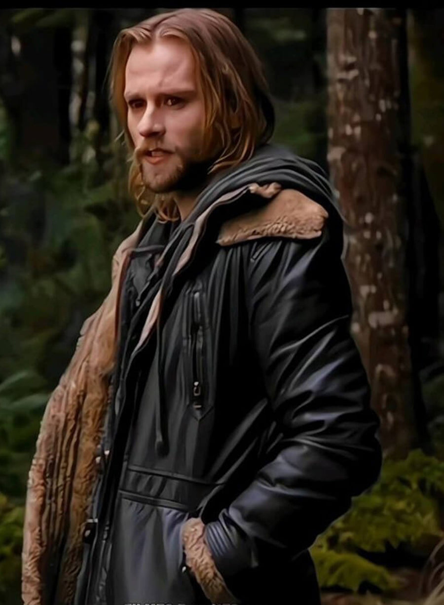 Alistair The Twilight Saga: Breaking Dawn 2 Black Leather Coat