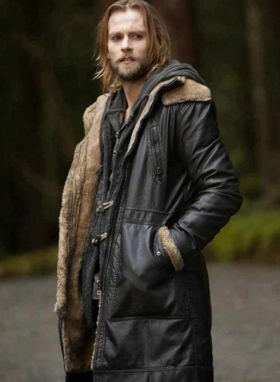 Alistair The Twilight Saga: Breaking Dawn 2 Black Leather Coat
