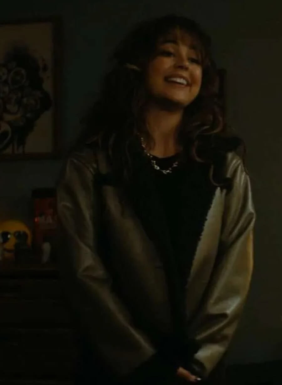Allie Hayes Off Campus 2026  Shearling Leather Jacket