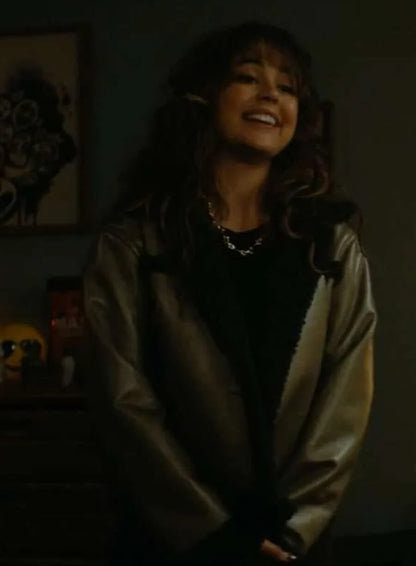 Allie Hayes Off Campus 2026  Shearling Leather Jacket