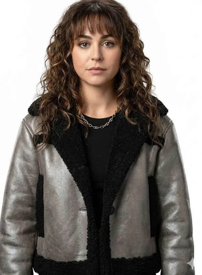 Allie Hayes Off Campus 2026  Shearling Leather Jacket