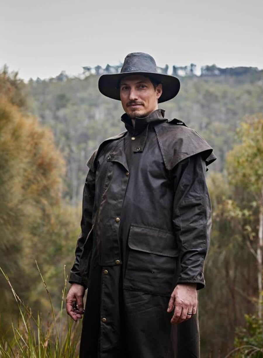 Alone Australia Michael Wallace Black Leather Coat