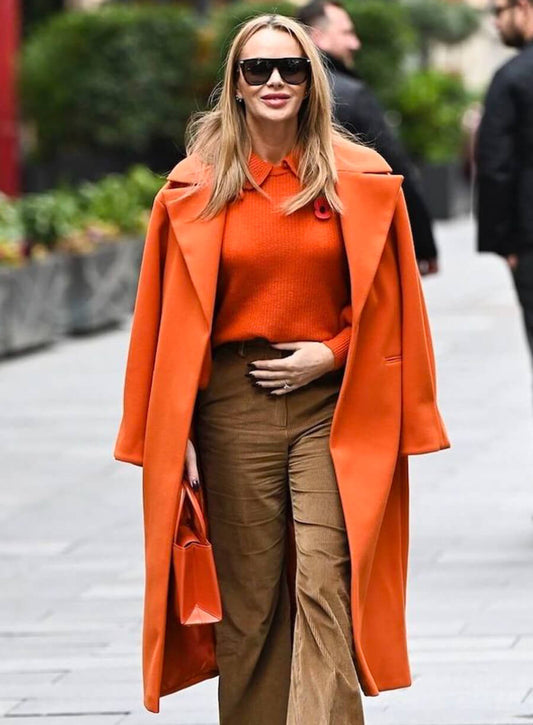 Amanda Holden Orange Wool Coat