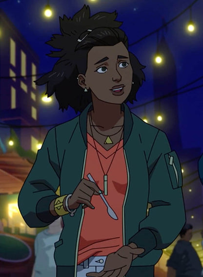 Amber Bennett Invincible Green Bomber Jacket