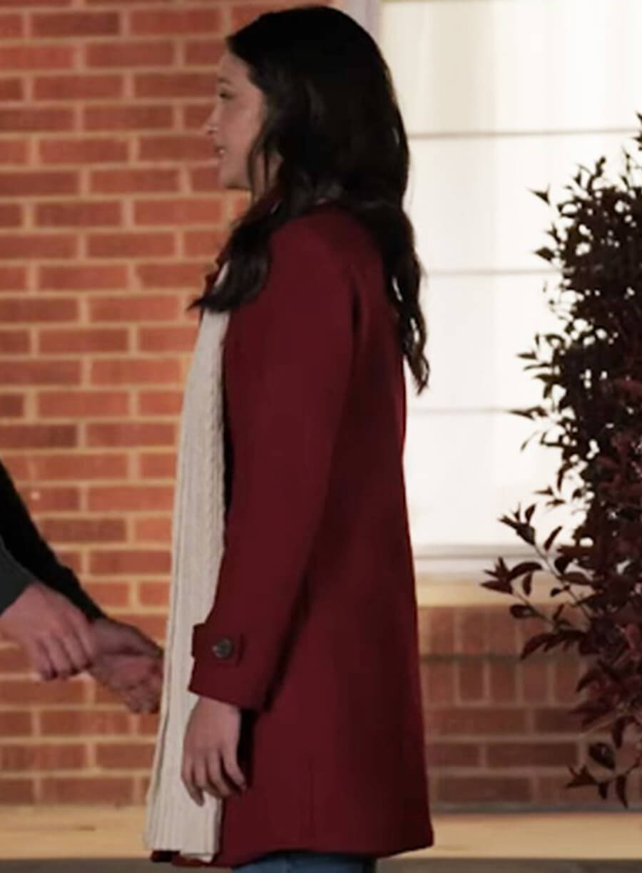 Amber Perry Tails Of Christmas Red Wool Coat
