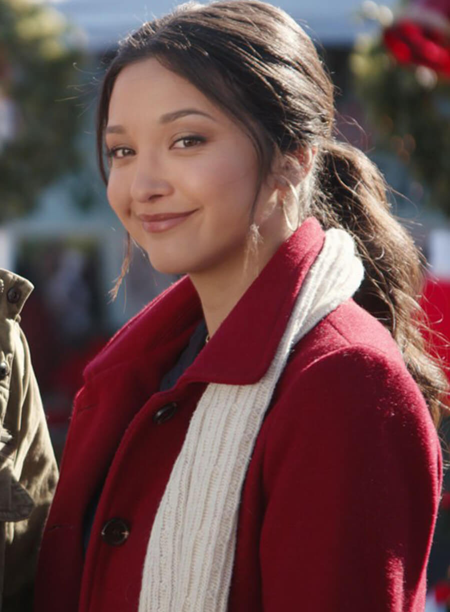 Amber Perry Tails Of Christmas Red Wool Coat
