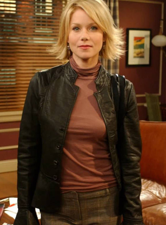 Amy Green Friends Black Leather Jacket