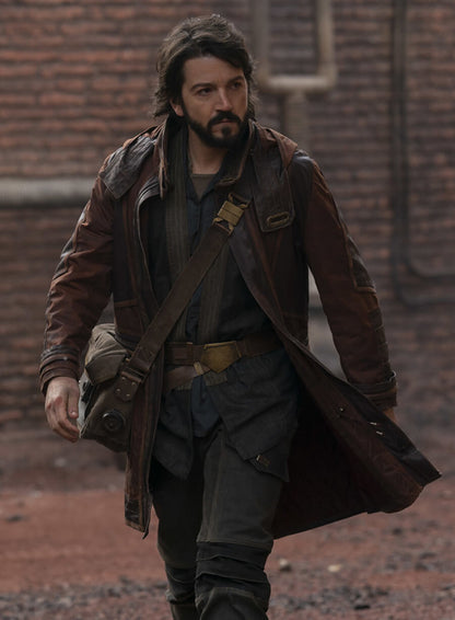Andor Diego Luna Brown Leather Coat