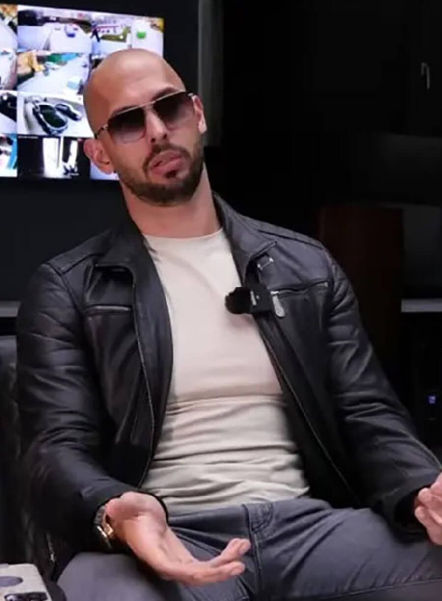 Andrew Tate Black Leather Jacket