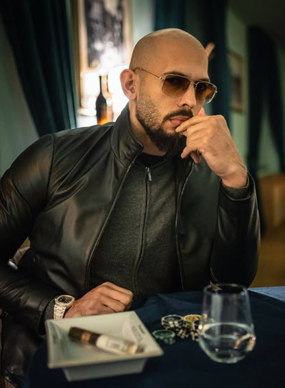 Andrew Tate Black Leather Jacket