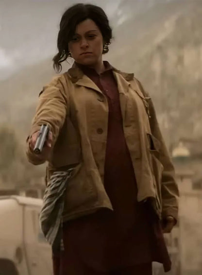 Angela AdamsThe Old Man Tv Series Brown Jacket