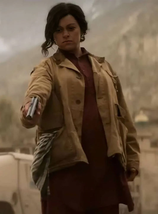 Angela AdamsThe Old Man Tv Series Brown Jacket