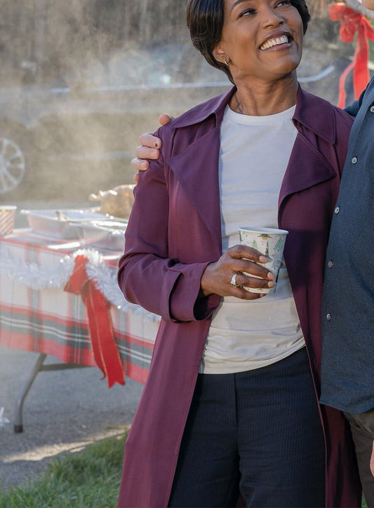 Angela Bassett 9-1-1 Maroon Coat