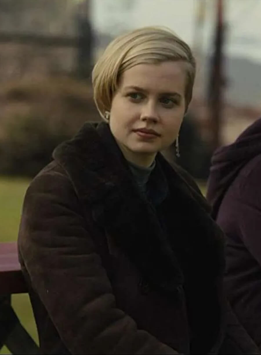 Angourie Rice Mare of Easttown Brown Wool Trench Coat