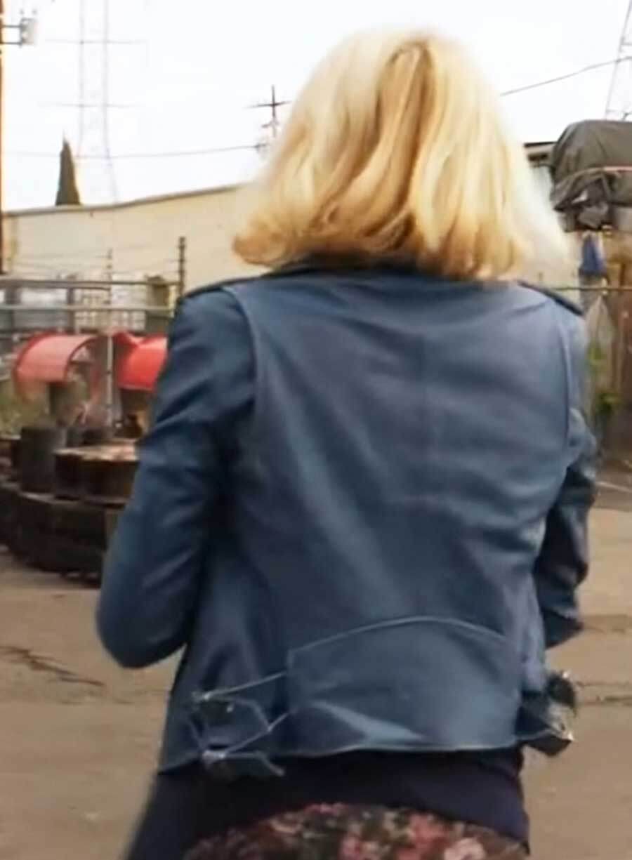 Animal Kingdom Ellen Barkin Blue Leather Jacket