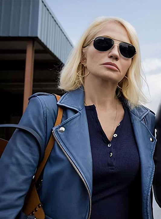 Animal Kingdom Ellen Barkin Blue Leather Jacket