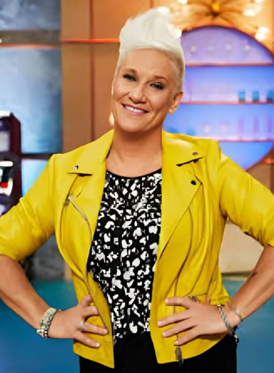 Anne Burrell Maroon Leather Jacket