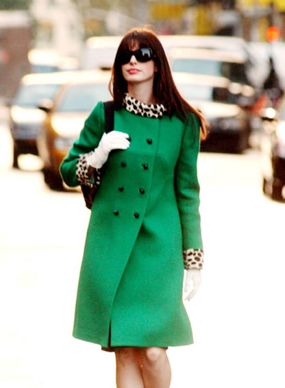 Anne Hathaway The Devil Wears Prada Green Coat