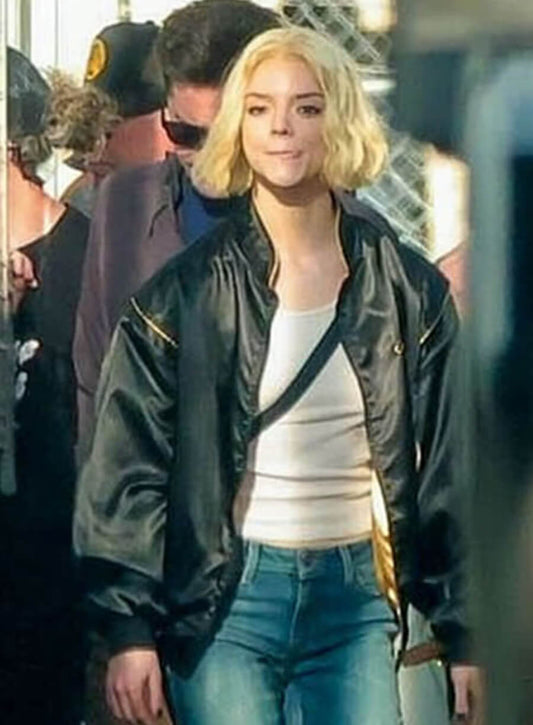 Anya Taylor-Joy Lucky 2026 Black Bomber Jacket