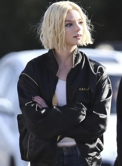 Anya Taylor-Joy Lucky 2026 Black Bomber Jacket