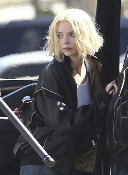 Anya Taylor-Joy Lucky 2026 Black Bomber Jacket